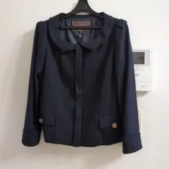 CLATHAS ノーカラージャケット ネイビー 38のサムネイル
