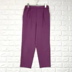 レプシム【M】紫 テーパードパンツ タック入 ストレッチ バックゴム カジュアル