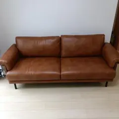 【極美品】3人掛けソファ 本革 Living in Comfort キャメルのサムネイル