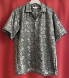 tk.TAKEO KIKUCHI 柄シャツ ペイズリー柄 半袖 グレー Mサイズ