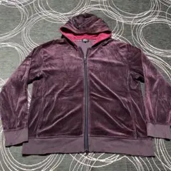 Y2K zip gimmick velour zip up hoodie
