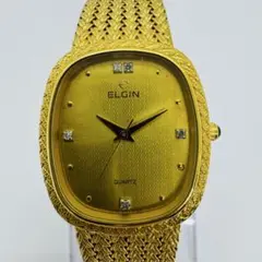 ✨ELGIN✨エルジン✨FK276✨クォーツ✨ゴールド文字盤✨ゴールド✨腕時計✨