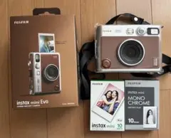 FUJIFILM intax mini Evo ブラウン ケース フィルム付