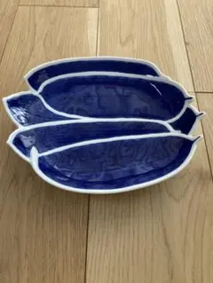 深川製磁　綺麗なブルー　デザイン皿