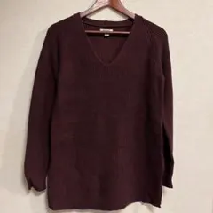 by Amazon GOODTHREADS ダークブラウン　Vネックセーター