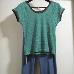 新品タグつき・アースミュージック&エコロジー　ボーダーフレンチスリーブ