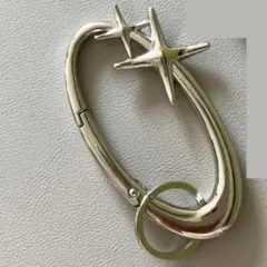 カラビナ　スター付き　シルバー　アクセサリーパーツ　キーホルダー　ユニセックス
