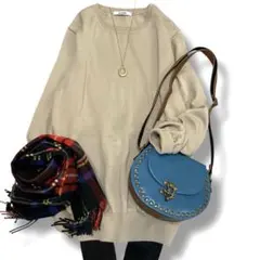 美品✨SLOANE スローン 14G天竺クルーネックニット ベージュ XL