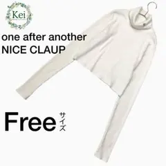 ✳️ NICE CLAUP ナイスクラップ タートルネック 長袖 F 白 指穴