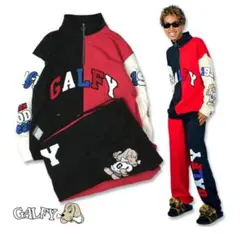 値下げ★GALFY/ガルフィー セットアップ 大型犬 黒赤 スウェット上下のサムネイル