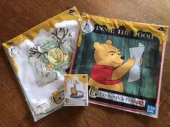 くまのプーさん　一番くじ　タオル2点　ラバーチャーム1点