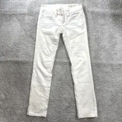 サムシング　エドウィン　デニムパンツ　ストレート　ジーンズ　伸縮　綿混　白　M