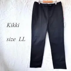 Kikki パンツ LLサイズ 黒 無地 カジュアルボトムス 1041