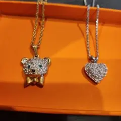 クマとハートのネックレス2個セット(バラ売り可800
