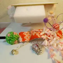 土日限定値下げちりめん細工つまみ細工七五三成人結婚入学卒業着物浴衣4セット