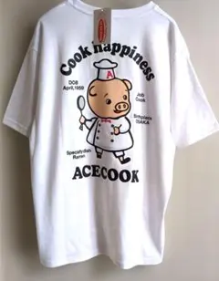 ACECOOK こぶた キャラクターTシャツ L 白