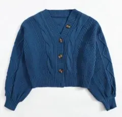 【美品】着画有り カーディガン ニット オーバーサイズ 青緑