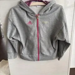 adidas フード付きジャケット グレー