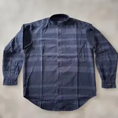 【新品未使用】久留米絣のマオカラーシャツ ビンテージ