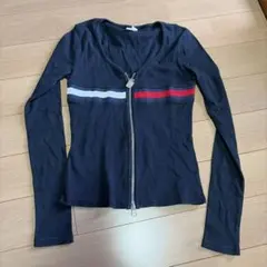 tommy girl ネイビー フルジップカーディガン