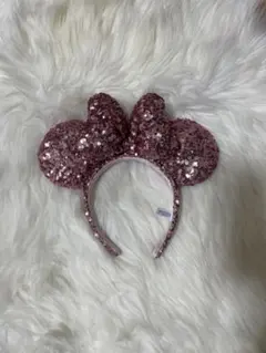 ミニーちゃん スパンコール カチューシャ ディズニー ピンク