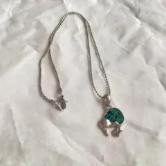 キウイ 鳥 ネックレス オーストラリア エメラルド グリーン シルバー シンプル