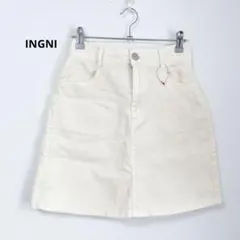 INGNI イング　ミニスカート ホワイト 美脚 シンプル 綿100% 膝上丈