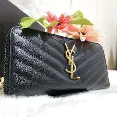 ✨極美品✨サンローラン　長財布　ラウンドファスナー カサンドラ　キャビアスキン