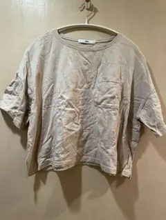 GRL 胸ポケット付き 半袖Tシャツ ベージュ フリーサイズ