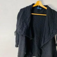 Polo Ralph Lauren ケーブルニットブラックカーディガン XS