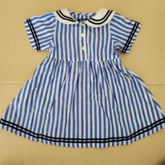 moujonjon ムージョンジョン セーラーワンピース 90 ストライプ