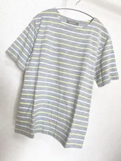 nano universe マルチボーダークルーネックＴシャツ Ｌ