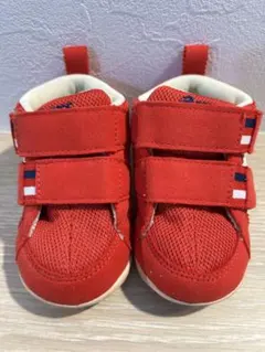 asics アシックス キッズ スニーカー 12.5cm 赤×白 マジックテープ