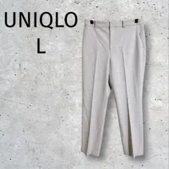 UNIQLO ◆スマートアンクルパンツ ストレッチ ベージュ チェックL2103