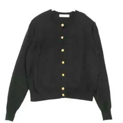 【 エディットシーン】トップス/薄手カーディガン/金ボタン/ブラックのサムネイル