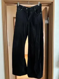 【ZARA】ハイウエスト ワイドデニムパンツ バギー ブラック 黒 M相当のサムネイル