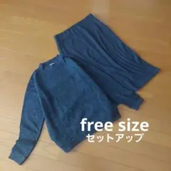 【美品】earth music&ecology セットアップ ネイビー フリー