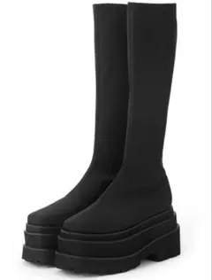 GRLストレッチフラット厚底ロングブーツ[gd1586]グレイル