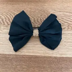 リボンバレッタ ヘアバレッタ 黒