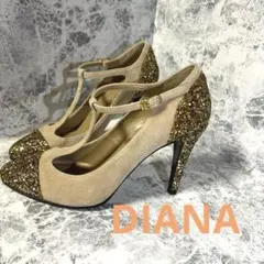 ♥️美品 DIANA ダイアナ グリッター Tストラップ パンプス 23cm