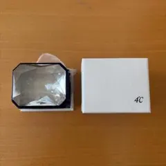 4℃ ヨンドシー ダイヤ型 ガラス ジュエリーケース リングボックス 外箱付き