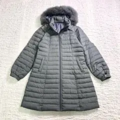 美品　フジコウ ロングダウンコート フードフォックスファー付き 美シルエット　L