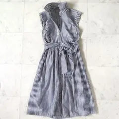 sheller シェリエ ストライプコットンドレス ワンピース - メルカリ