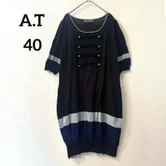 A.T エーティー アツロウタヤマ　ナポレオン風 ニットワンピース　40のサムネイル