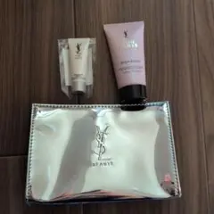 『イブサンローラン』ノベルティ ポーチ シルバー　ピュアショット