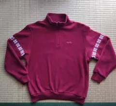ellesse ハーフジップ スウェット レッド