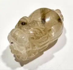 ◎収集品◎縄文 弥生 古墳 本水晶 白紫共生水晶 透光 獣背子持勾玉 異形勾玉 ◈收集品◈縄文 弥生 古墳 本水晶 子持勾玉 獣形勾玉 異形 根付 提物