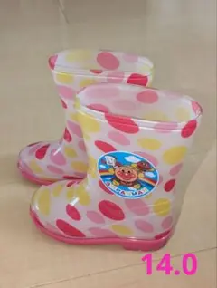 アンパンマン　長靴（レインシューズ）ピンク水玉　14.0