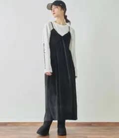 ANAP ベロアキャミワンピース