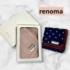 【新品】レディース ハンカチ renoma レノマ ピンクドット柄 日本製